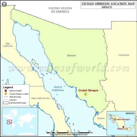 Where is Ciudad Obregon | Location of Ciudad Obregon in Mexico Map