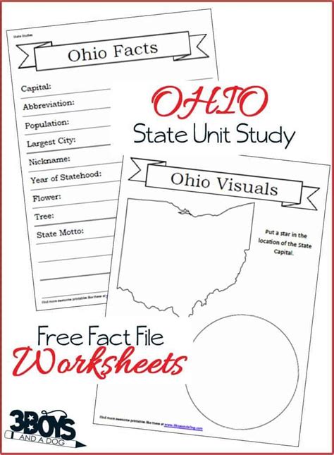 Ohio State Fact File Worksheets