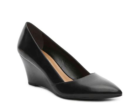 Franco Sarto Leather Frankie Wedge Pump in Black - Lyst