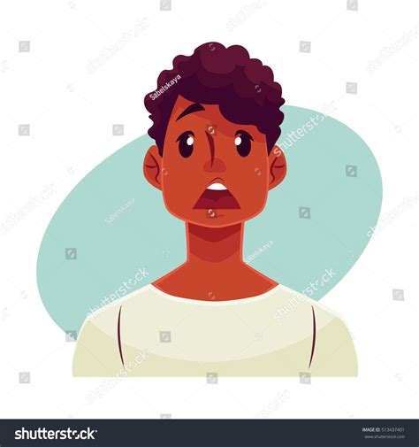 Young African Man Face Surprised Facial Stock Vector (Royalty Free ...