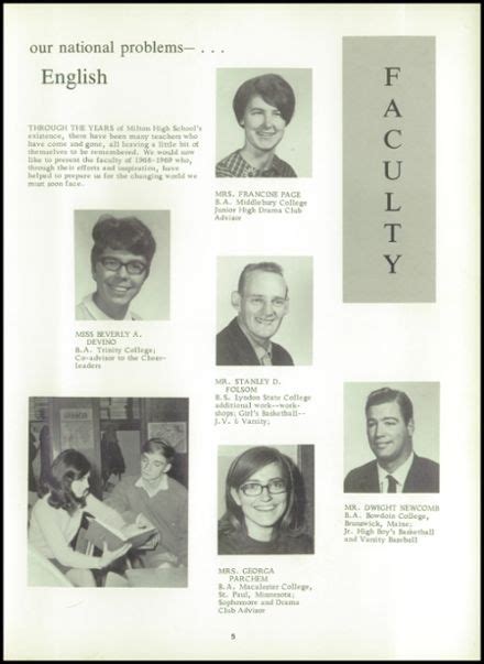 Explore 1969 Milton High School Yearbook, Milton VT - Classmates