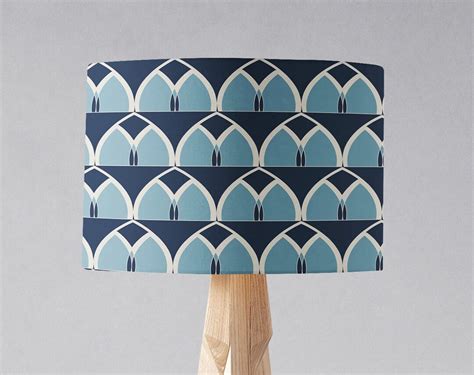 Navy Blue and White Modern Geometric Lampshade for Table Lamp, Ceiling ...