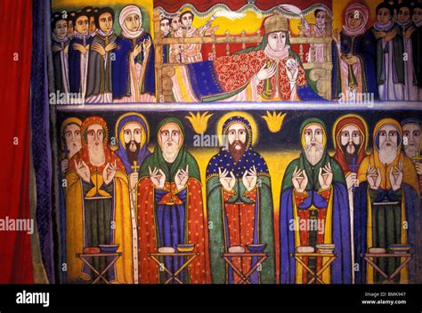 Africa, Ethiopia. Artwork depicting apostles and saints in Ethiopian ...