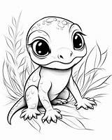 Coloring Lizard Gecko Pages Printable Kids Geckos Cute Realistic  sketch template
