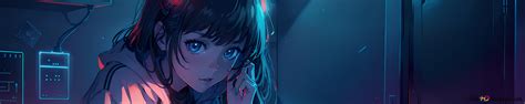 Beautiful anime girl with blue eyes 4K wallpaper download