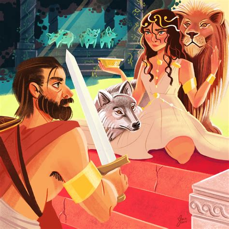 Circe and Odysseus. Digital art by Paula Zorite. | Greek and roman ...