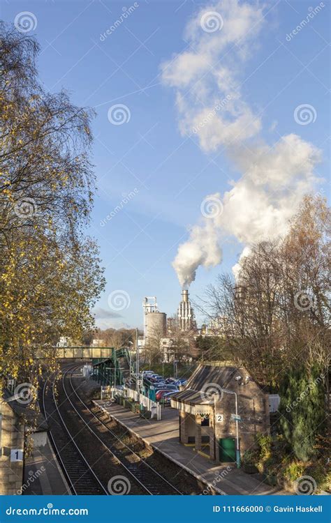 Kronospan and Chirk Railway Station Editorial Image - Image of fume ...