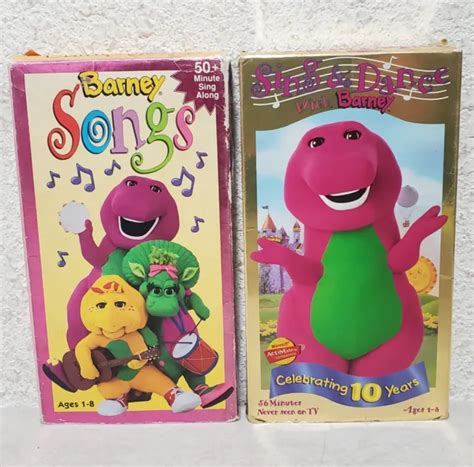 BARNEY SING & Dance With Barney Songs VHS Tape Lot of 2 1998 1995 Kids ...