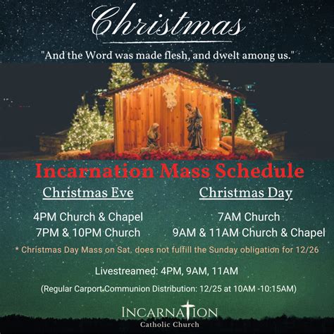 Christmas Mass Schedule – Incarnationchurch