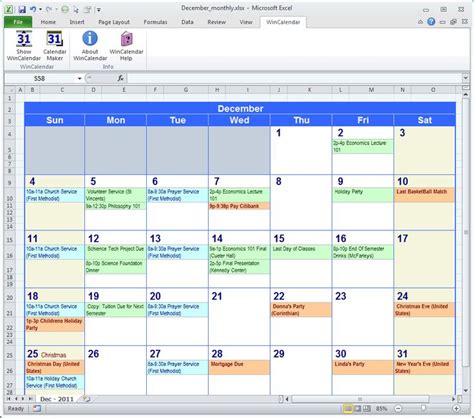 Calendar Maker & Calendar Creator for Word and Excel