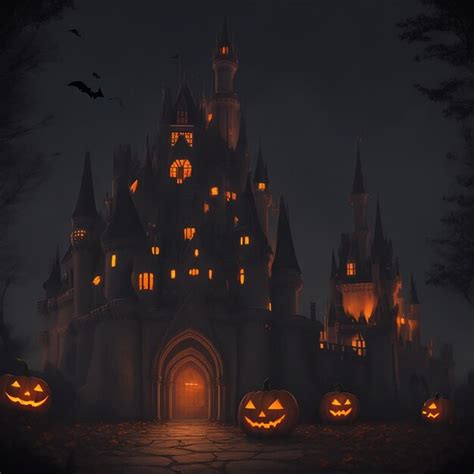 Premium AI Image | happy Halloween with night and scary castle