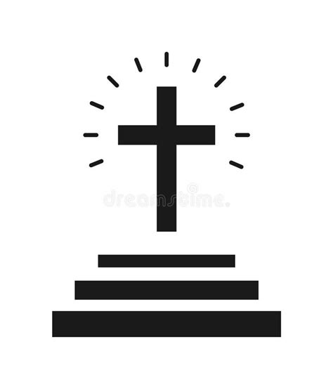 Church cross icon stock vector. Illustration of black - 134483418