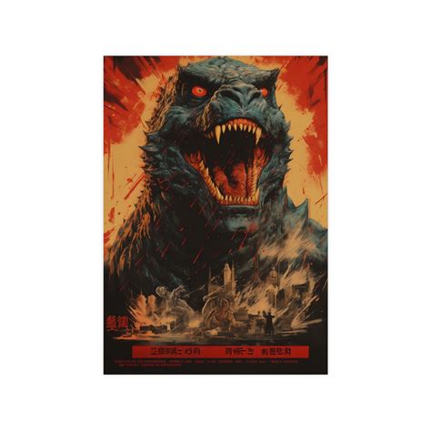 Godzilla Vintage Poster Godzilla Vovie Poster Godzilla Vintage - Etsy