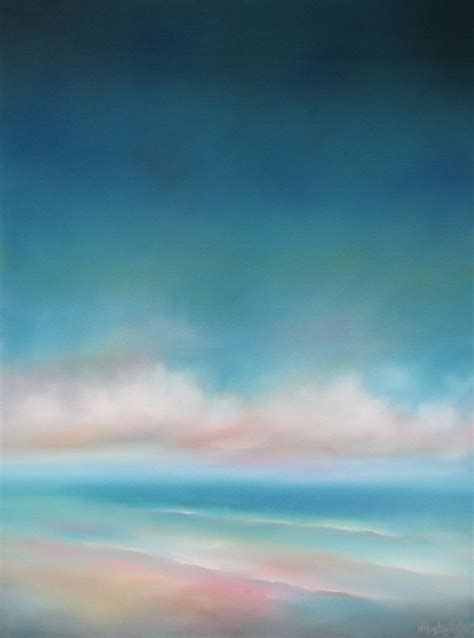 Ocean Clouds - Aqua Sky by Nancy Hughes Miller - oil painting | UGallery