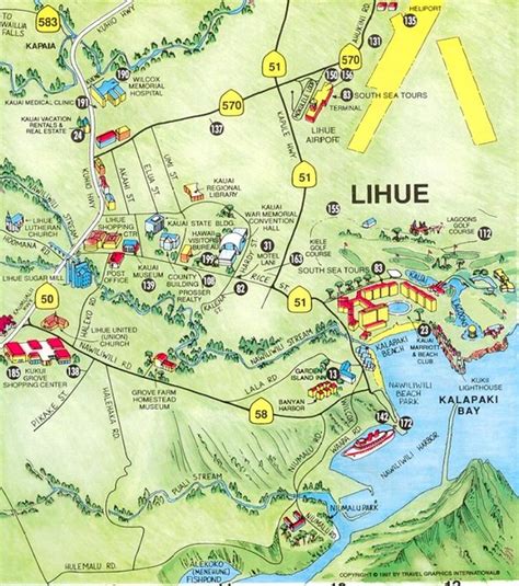 Lihue Tourist Map - Lihue Kauai • mappery