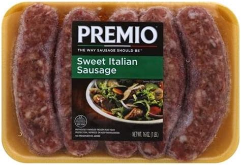 Premio Sweet Italian Sausage - 16 oz, Nutrition Information | Innit