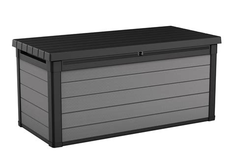 Keter Premier Outdoor 150 Gallon Wood and Resin Deck Box, Black and ...