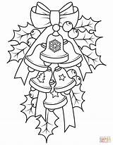 Christmas Bells And Holly coloring Page  Free Printable Coloring Pages sketch template