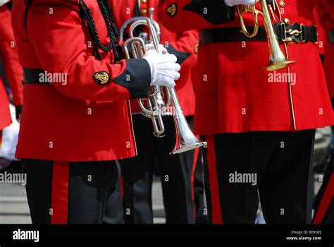 Marching band playing trumpets Stock Photo - Alamy