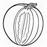 Cantaloupe Outline Black And White Cute coloring Book  Premium AI sketch template