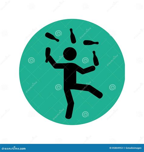 Circular Silhouette with Circus Juggler Stock Vector - Illustration of performance, hand: 85804953