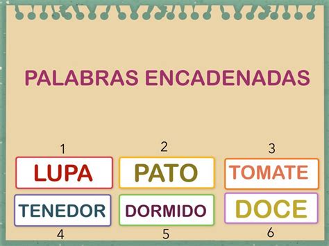 PALABRAS ENCADENADAS. Juegos online gratis para niños en segundo de primaria por Jose Sanchez Ureña