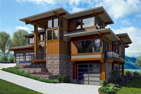 Modern Prairie House Plan for a Side-Sloping Lot - 23812JD | Architectural Designs - House Plans ...