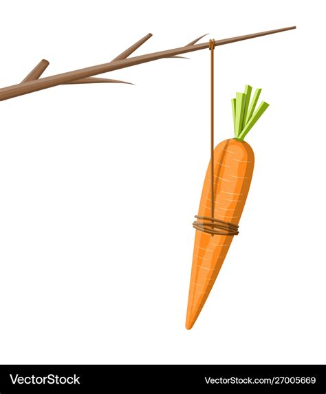 Carrot on a stick Royalty Free Vector Image - VectorStock