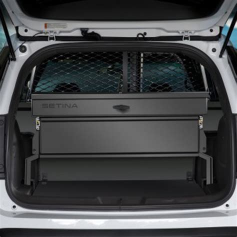 Chevy Tahoe 2015-2020, & 2021 Storage Organizer Rear Cargo Box by Setina, still access spare tire