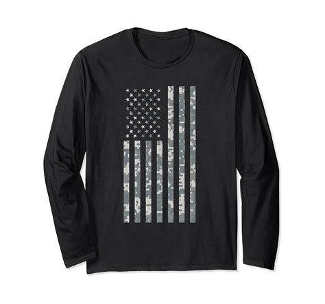 Camouflage Camo Tactical American Flag Long Sleeve T-shirt