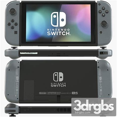 Download Nintendo Switch with Gray Joy Con model - 3DRGBs