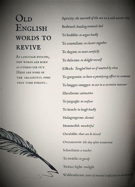 Old English Words to Revive - The Writers For Hire | Old english words, English words, Words for ...