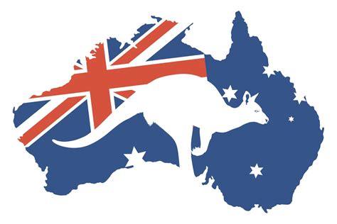 australian flag in map 16976466 Vector Art at Vecteezy