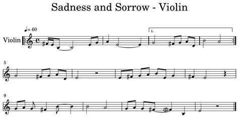 Sadness and Sorrow - Violin - Sheet music for Violin