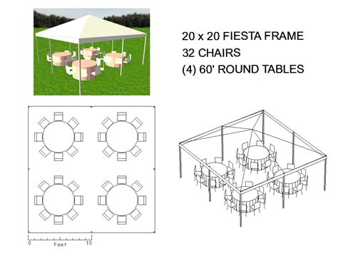 20X20 FRAME TENT SEATS 32 - Michiana Tool and Party Rental