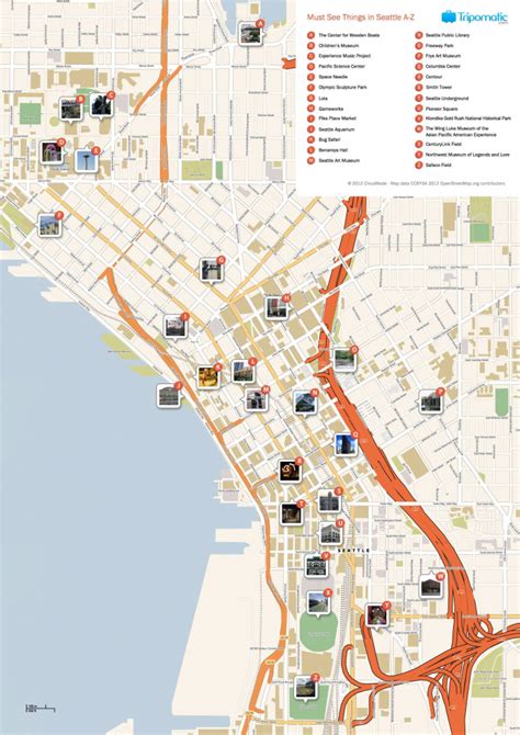 Seattle Maps | Washington, U.s. | Maps Of Seattle with Seattle Tourist ...