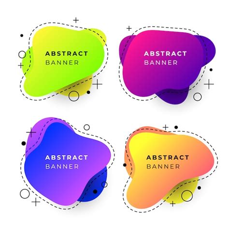 Free Vector | Abstract banner templates with fluid gradient shapes