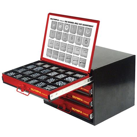 OLYMPIA 96-Compartment Small Parts Organizer Complete Kit, Red and ...