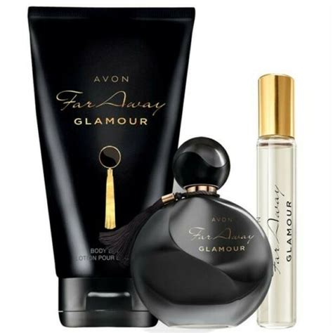 AVON FAR AWAY GLAMOUR Gift Set~ EDP 50ml, Body Lotion 150ml & Purse ...