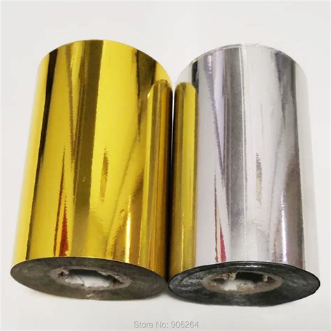 Free Ship 2 Rolls(gold and slilver) Hot Foil Stamping Paper Heat Transfer Anodized Gilded Paper ...