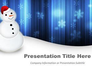 Happy Snowman Blue PowerPoint Template