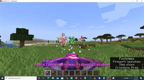 Christmas Present Automatic Firework Crossbow Minecraft Data Pack