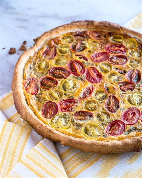 Cherry Tomato and Basil Quiche - Six Hungry Feet