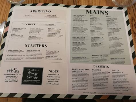 Menu at Bella Italia - Oxford pizzeria, Oxford, 14-16 George St