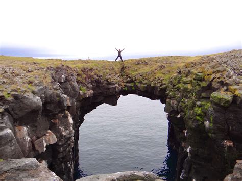 Hiking track from Arnarstapi to Hellnar, Hellnar Arches, Snæfellsnes peninsula, Iceland ...