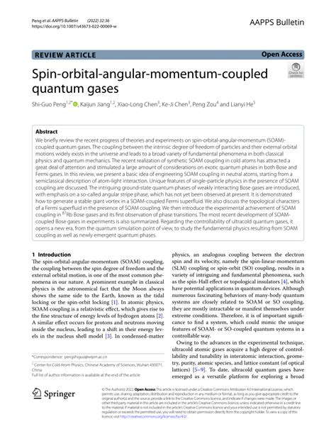 (PDF) Spin-orbital-angular-momentum-coupled quantum gases