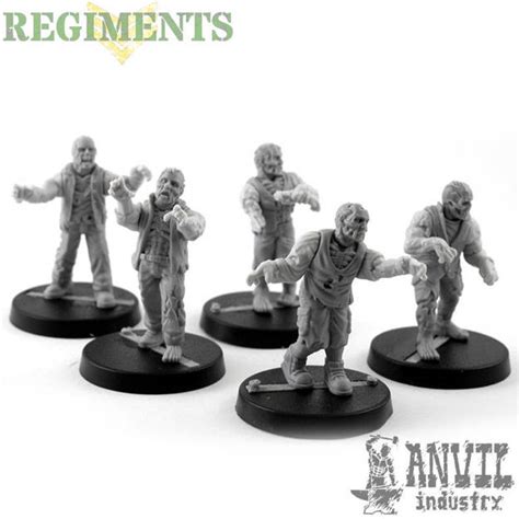 Modern Civilian Zombies undead 28mm scale wargaming miniatures. Anvil ...