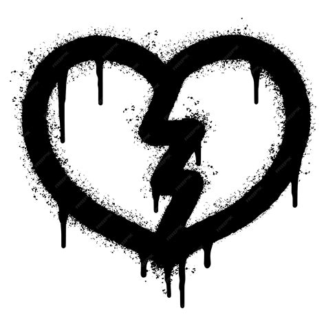 Premium Vector | Spray painted graffiti broken heart icon word sprayed isolated with a white ...