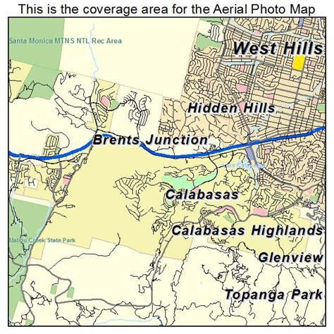 Aerial Photography Map of Calabasas, CA California