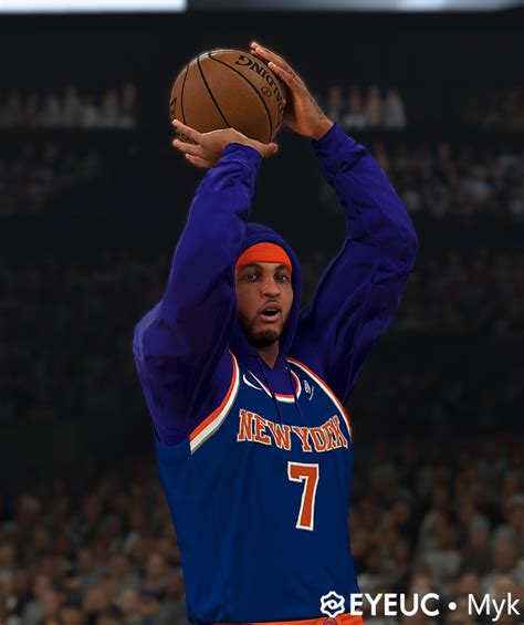 NBA 2K21 Hooded Carmelo Anthony Cyberface by Myk